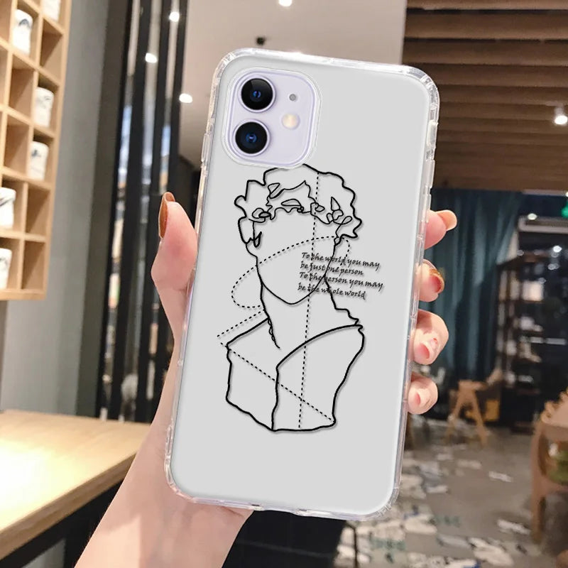 Aesthetic Cases For iPhone 14 Cases Iphone 11 13 15 Pro Max 12 Pro XR 7 8 SE 2022 2020 X Xs 6 Plus 13 Mini Silicon Fundas Cover