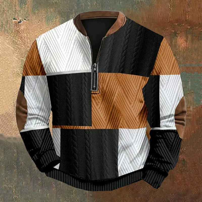 Mens 3D Digital Print Fashion Zip Up Hoodie For Spring And Autumn