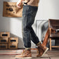 Retro Mens Loose-fit Plus-size Wide-leg Casual Denim Jeans