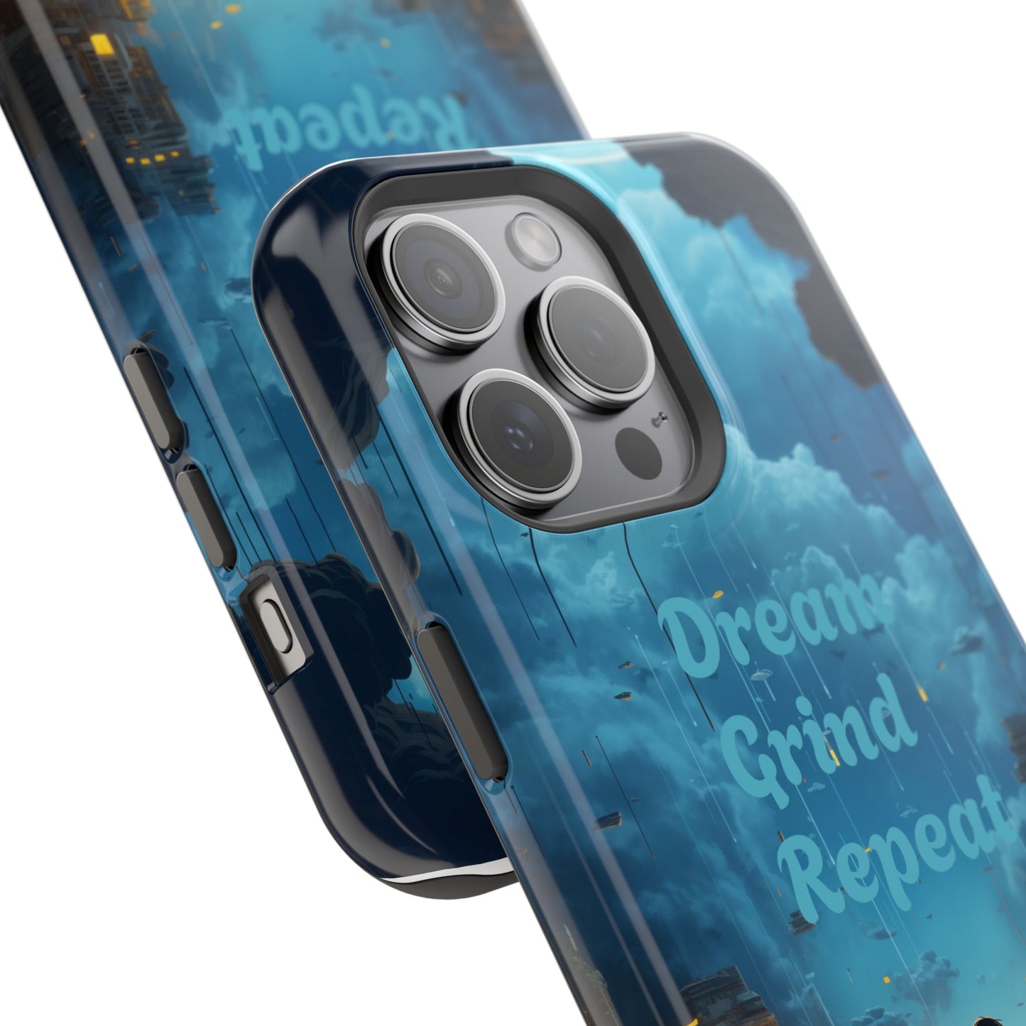 Impact-Resistant Case — "Dream Grind Repeat" Cityscape Phone Cover