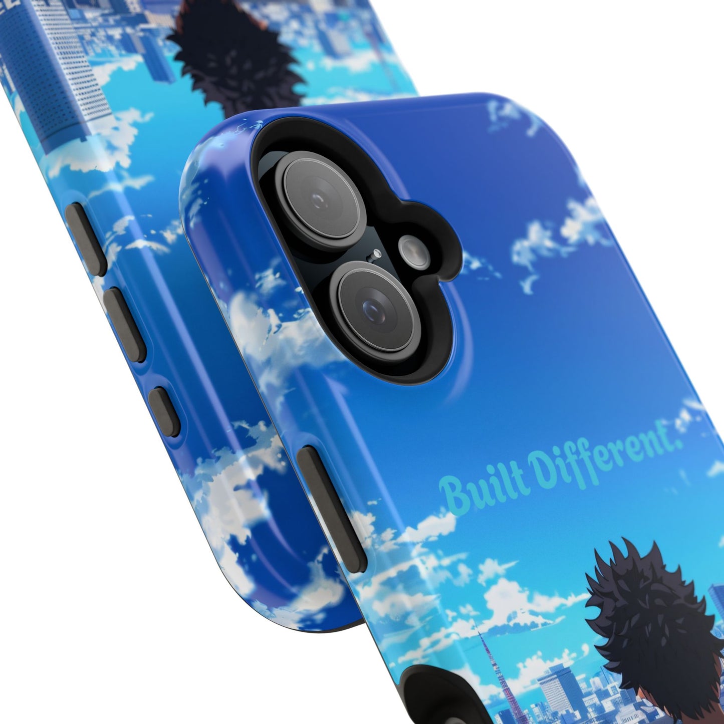 Phone Case — "Built Different" Anime Cityscape Impact-Resistant Case