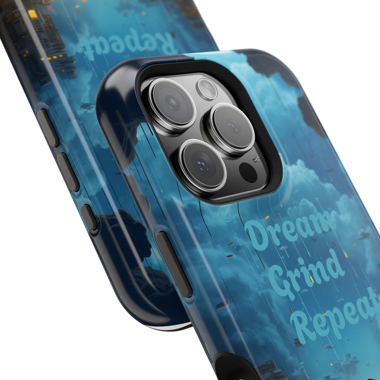 Impact-Resistant Case — "Dream Grind Repeat" Cityscape Phone Cover