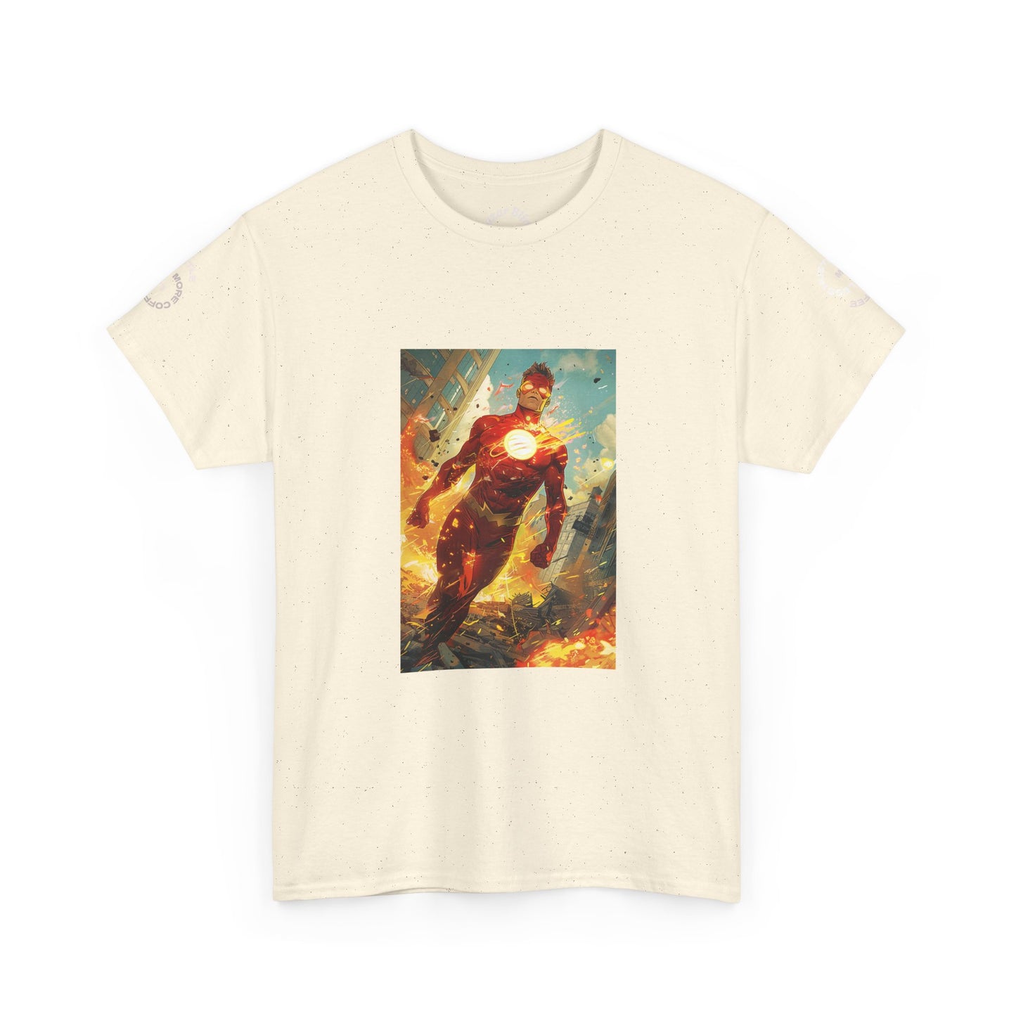 Heroic Iron Suit Graphic Tee — Futuristic Superhero Illustration T-Shirt