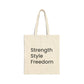 Fitness Tote Bag – 'No Pain No Gain' Canvas Gym Tote (Strength • Style • Freedom)