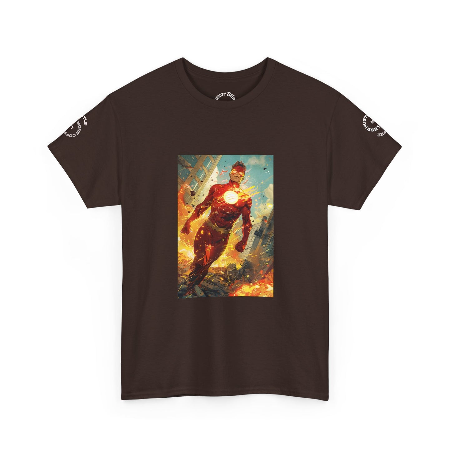 Heroic Iron Suit Graphic Tee — Futuristic Superhero Illustration T-Shirt