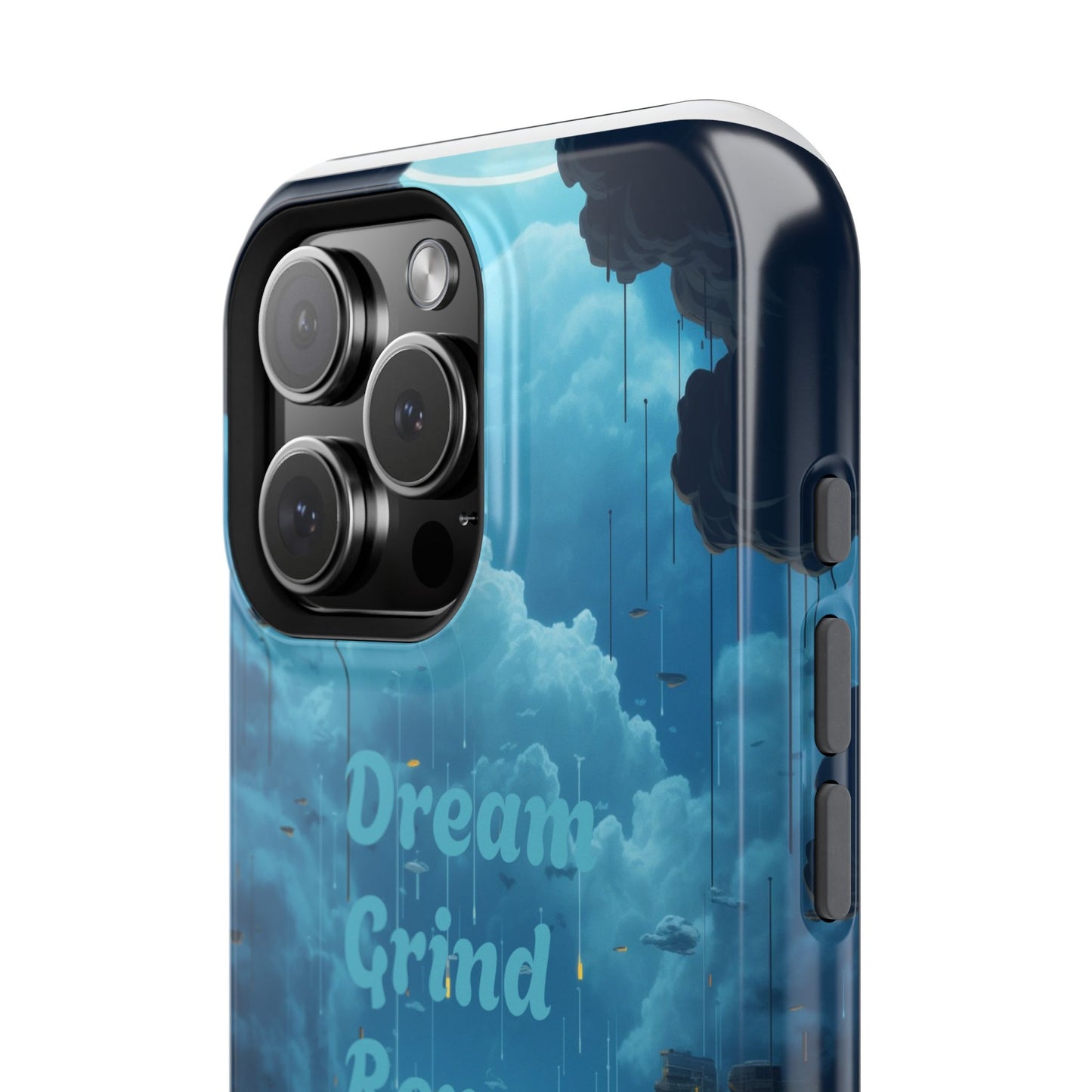 Impact-Resistant Case — "Dream Grind Repeat" Cityscape Phone Cover