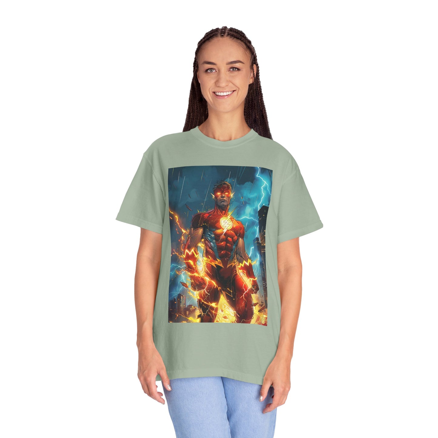 Electric Phoenix Graphic T‑Shirt — 'Hustle. Heal. Rise.' Motivational Tee