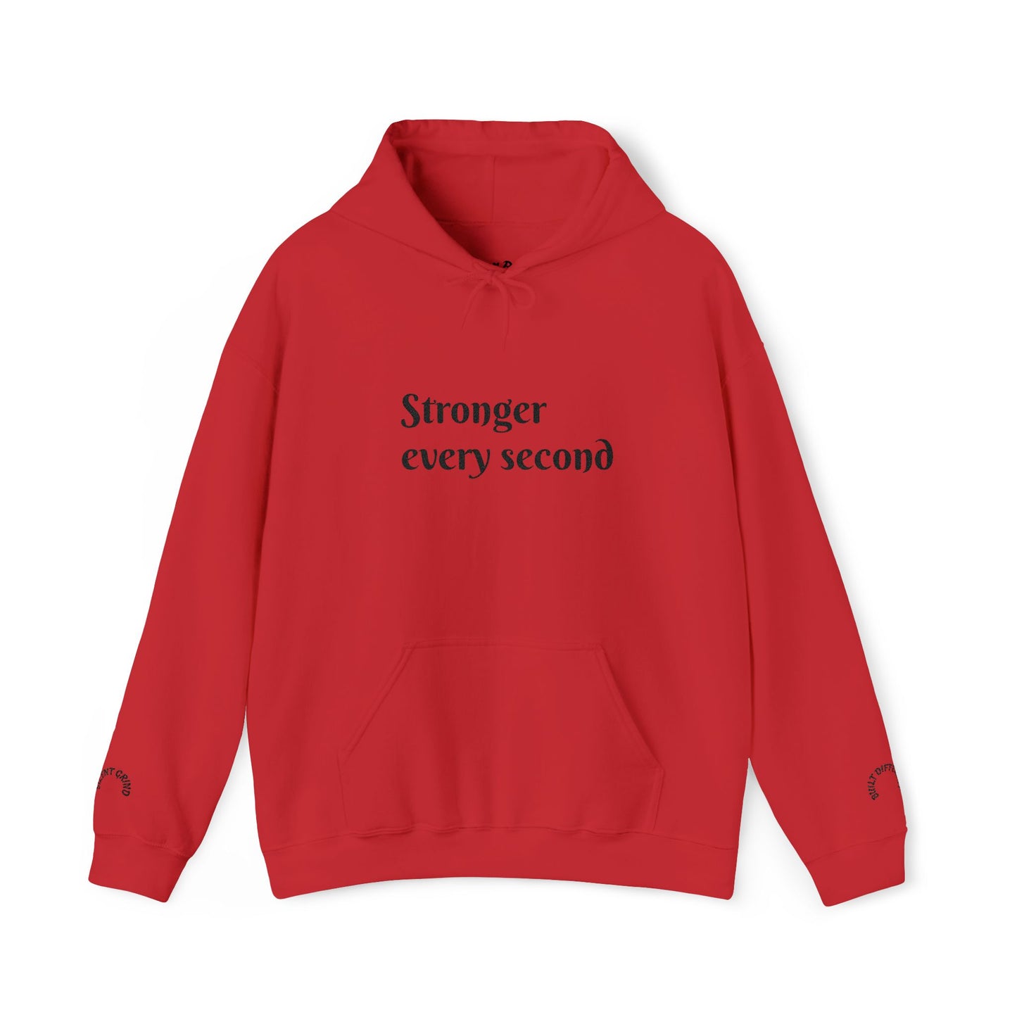 Stronger Every Second Hoodie — Inspirational Minimalist White Pullover