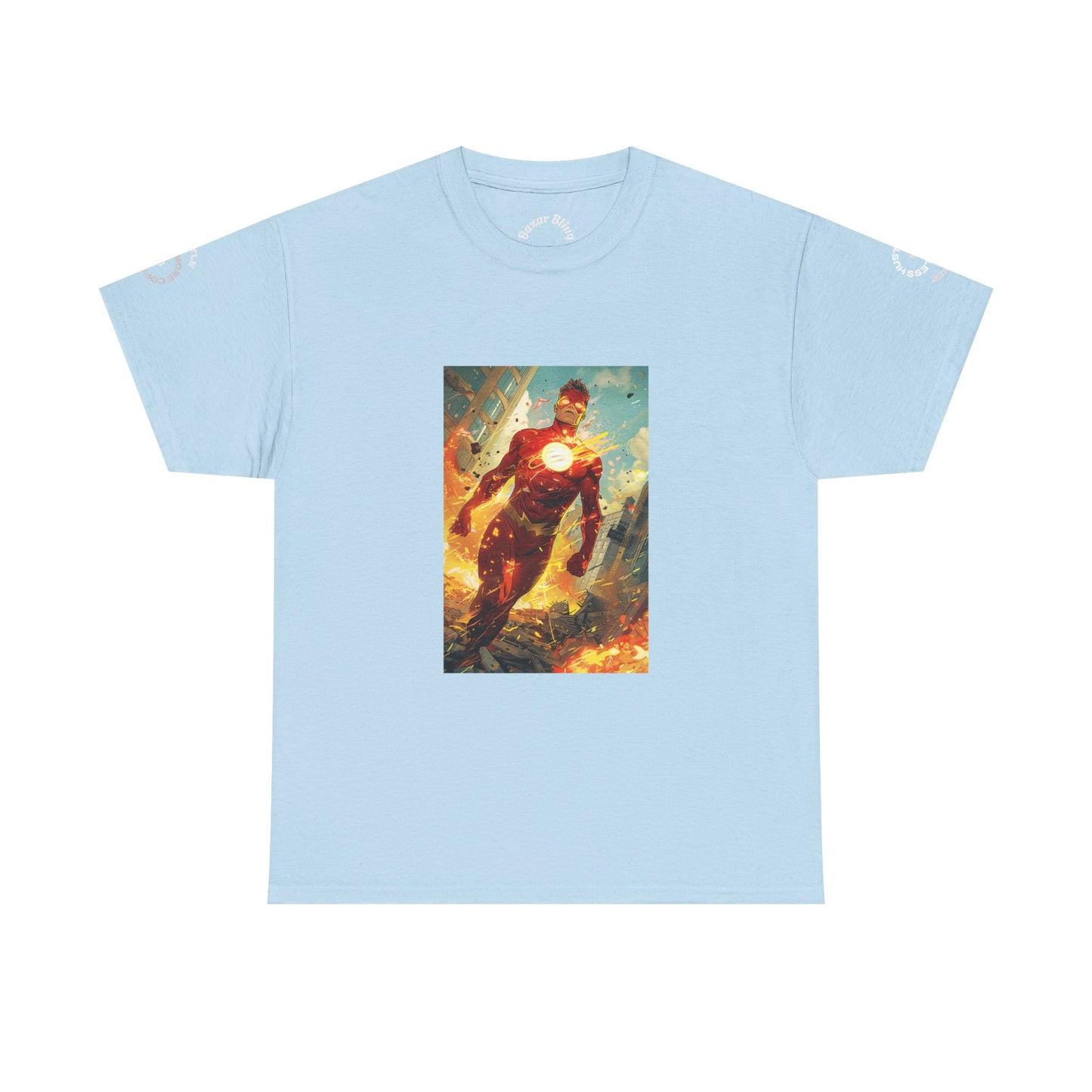 Heroic Iron Suit Graphic Tee — Futuristic Superhero Illustration T-Shirt