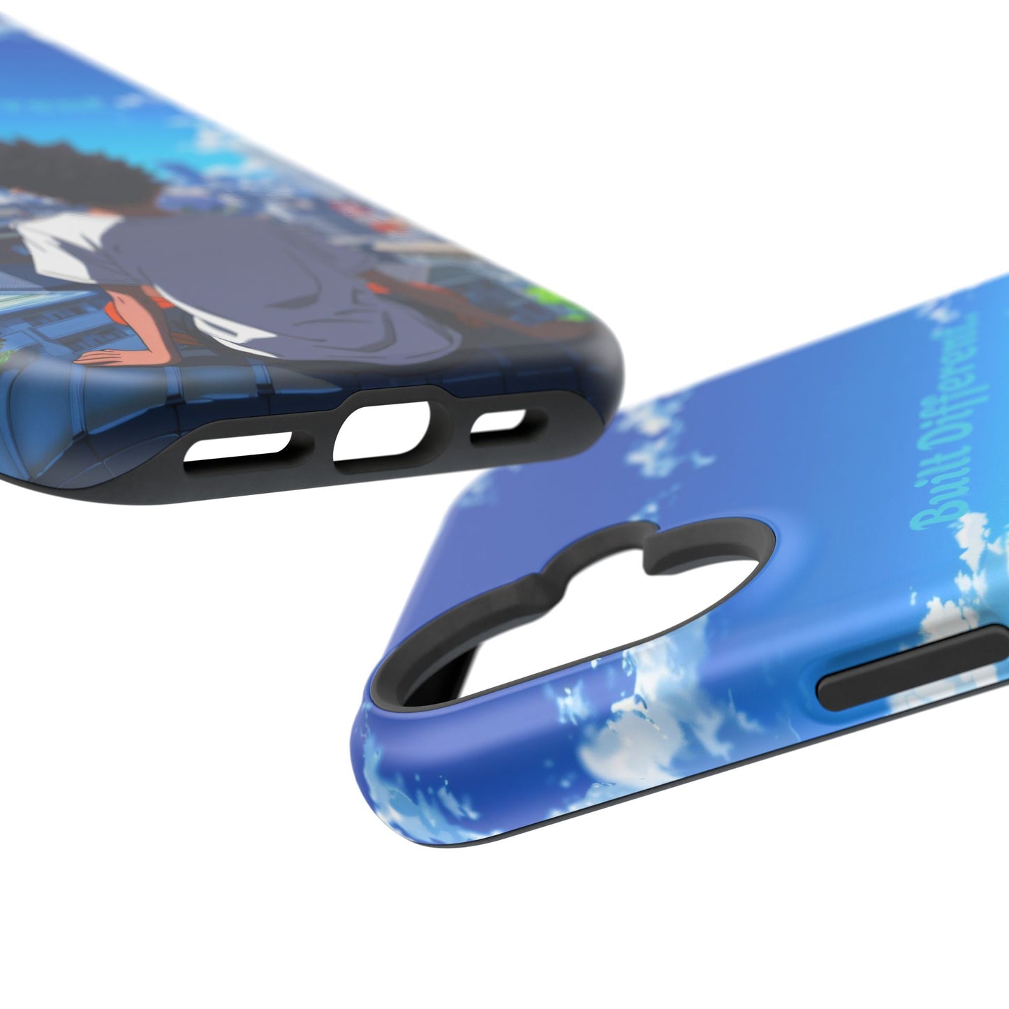Phone Case — "Built Different" Anime Cityscape Impact-Resistant Case