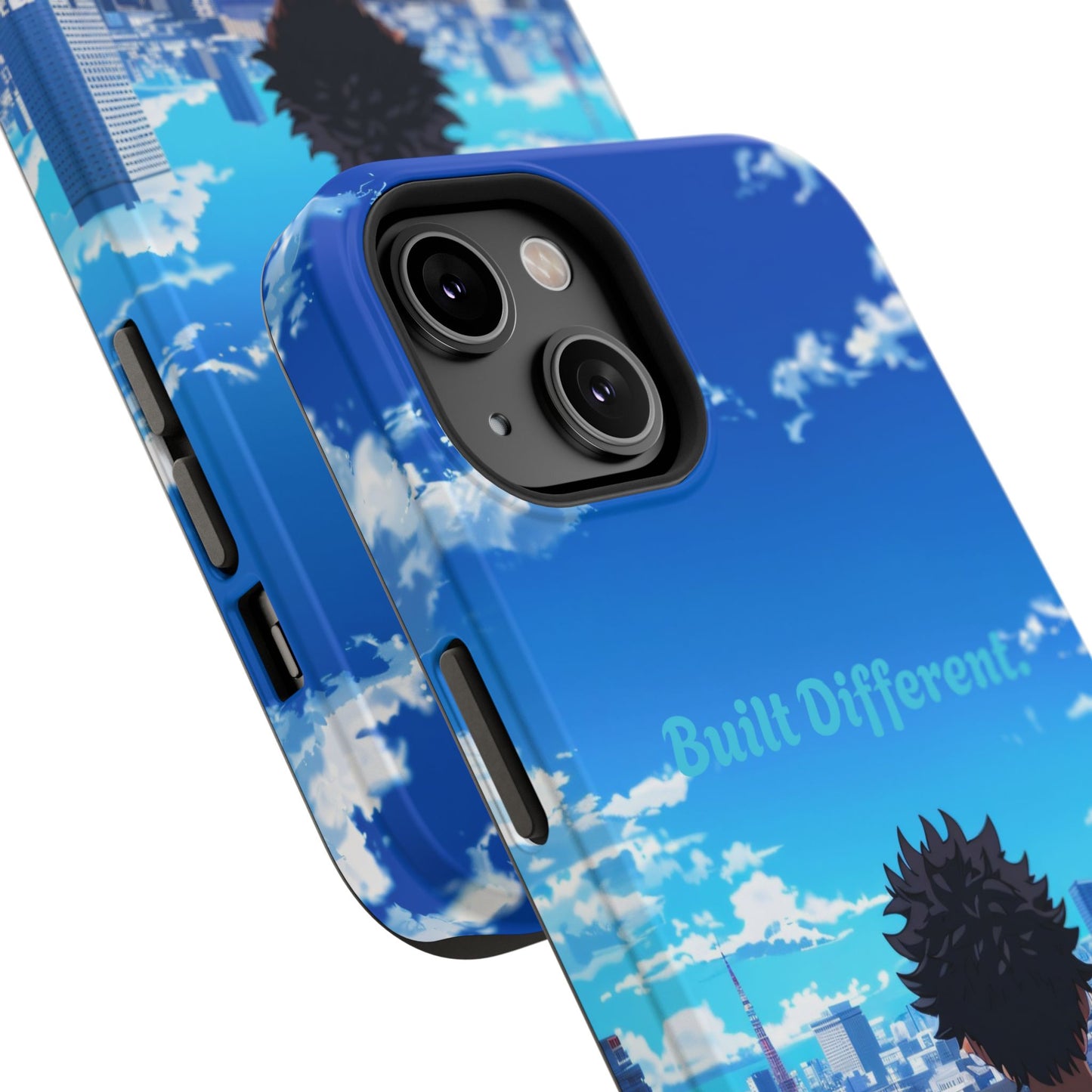 Phone Case — "Built Different" Anime Cityscape Impact-Resistant Case