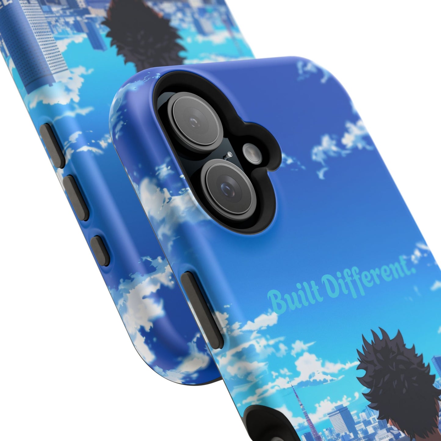 Phone Case — "Built Different" Anime Cityscape Impact-Resistant Case