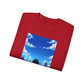 Anime Cityscape Tee — Boy Gazing at Blue Sky Graphic T-Shirt