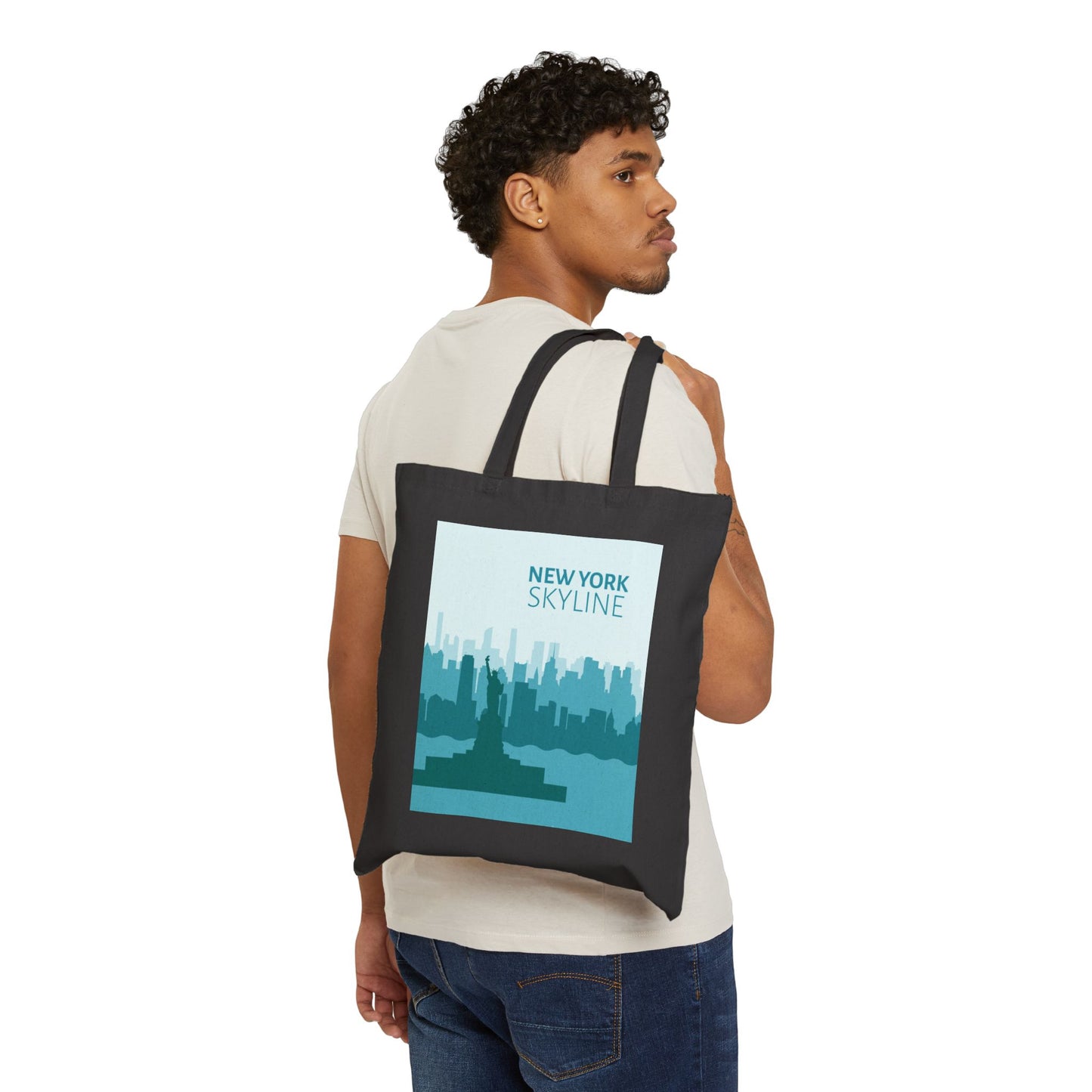 New York Skyline Cotton Tote — 'Carry Freedom, Carry Liberty' Canvas Bag