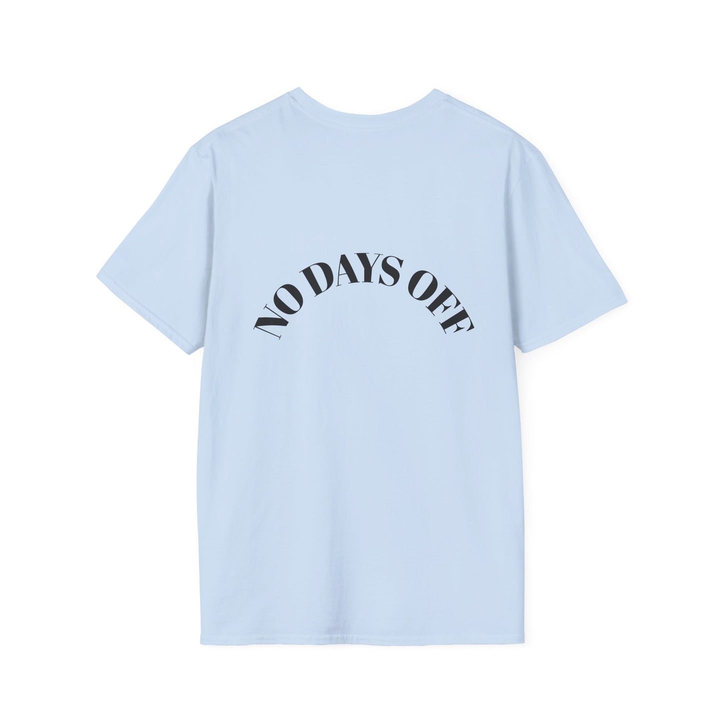 Motivational Fitness T-Shirt — “Stop Thinking Start Doing” / No Days Off