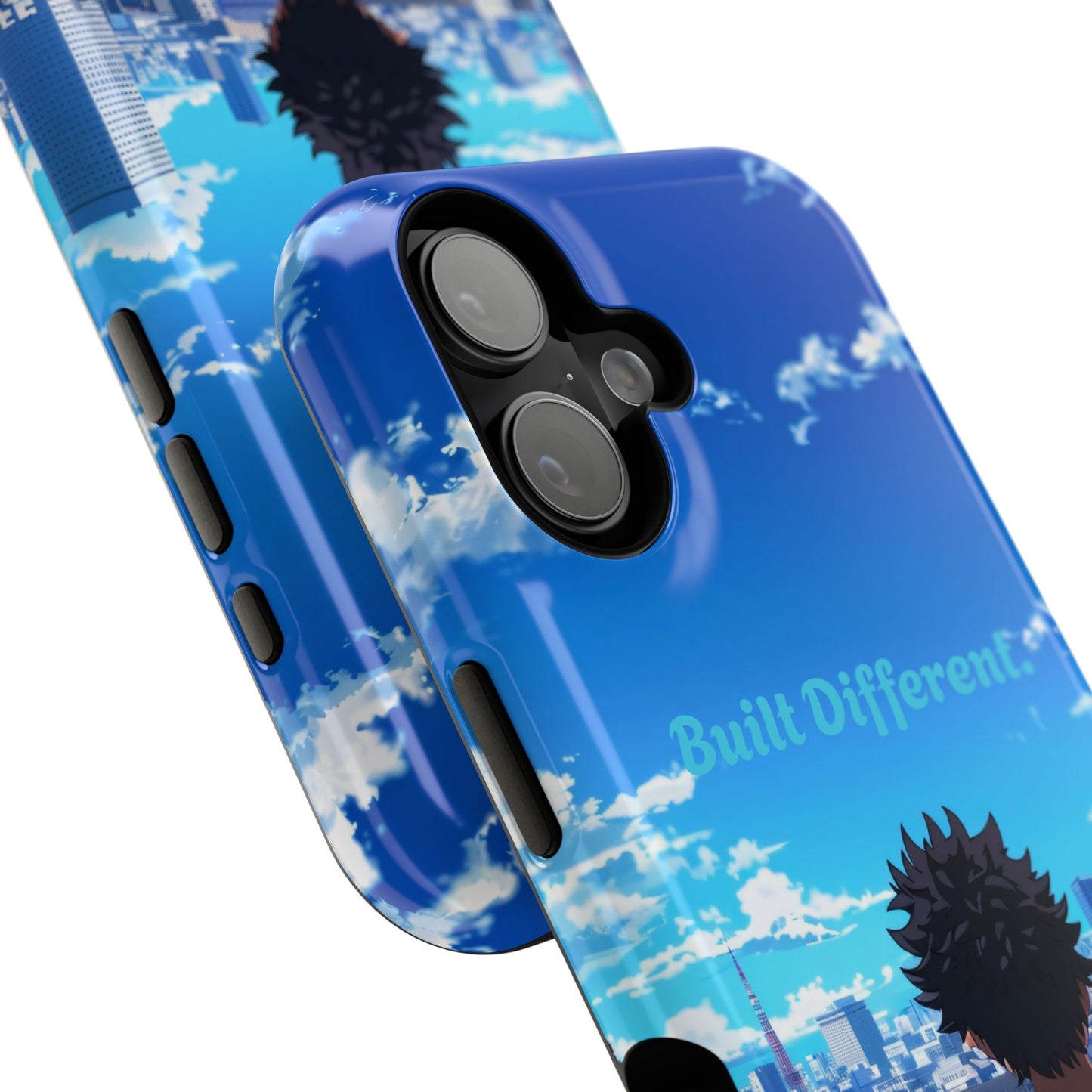 Phone Case — "Built Different" Anime Cityscape Impact-Resistant Case