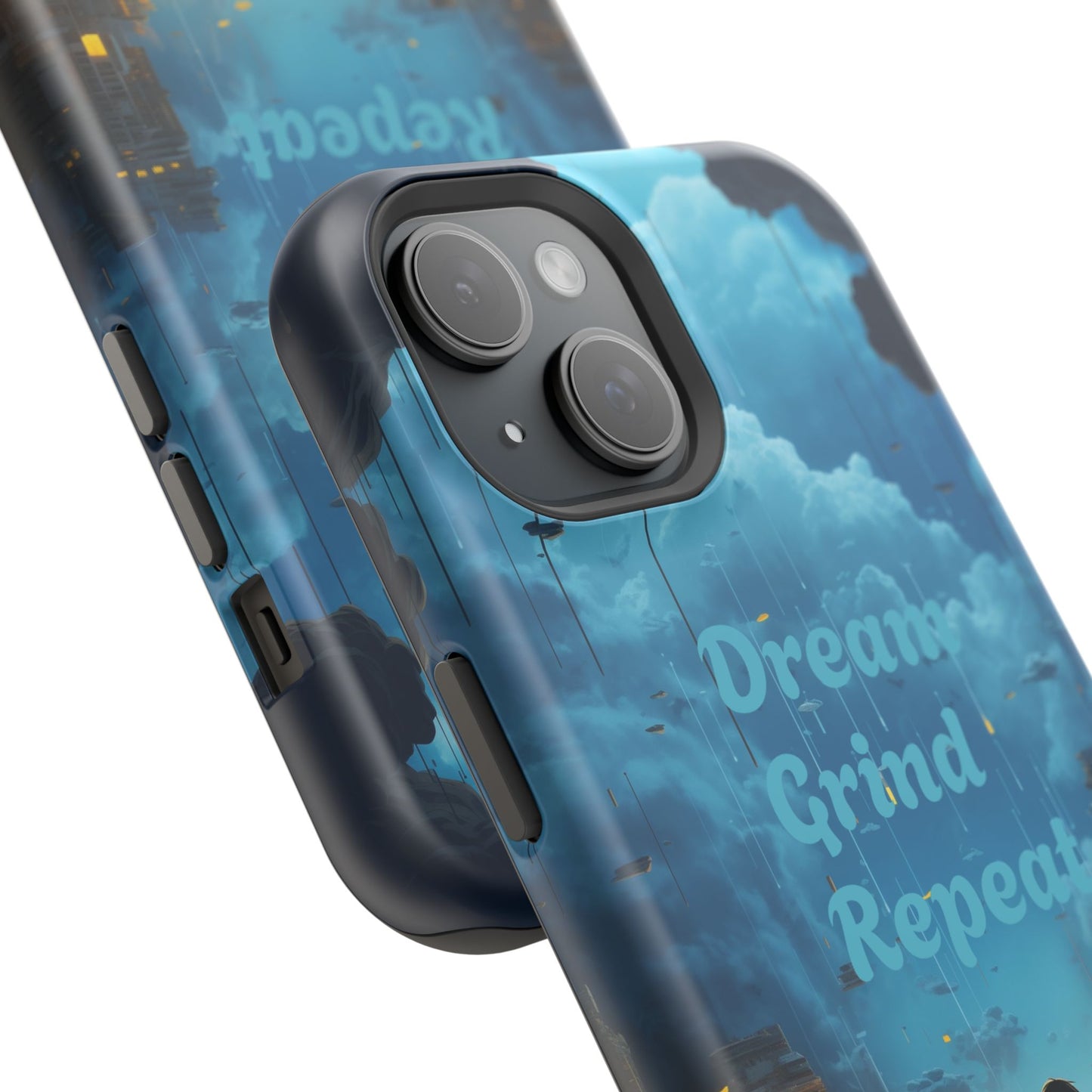 Impact-Resistant Case — "Dream Grind Repeat" Cityscape Phone Cover