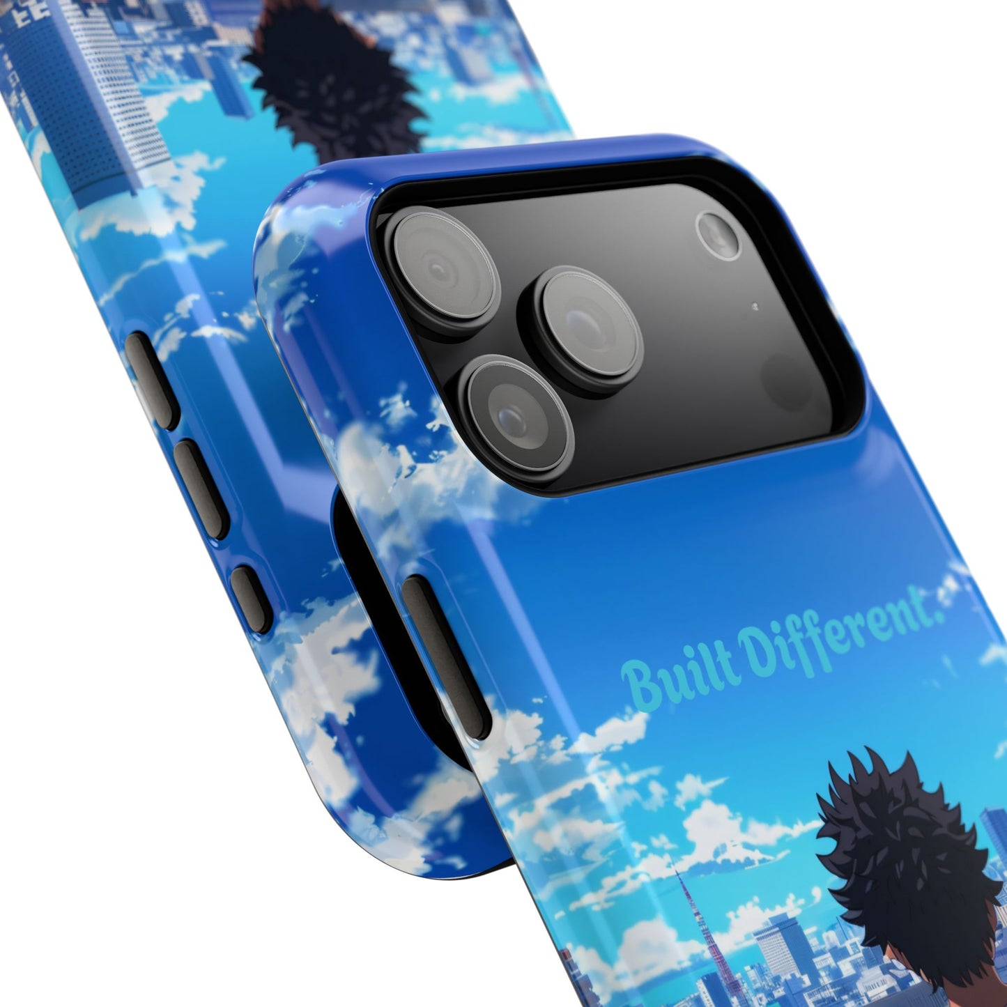 Phone Case — "Built Different" Anime Cityscape Impact-Resistant Case
