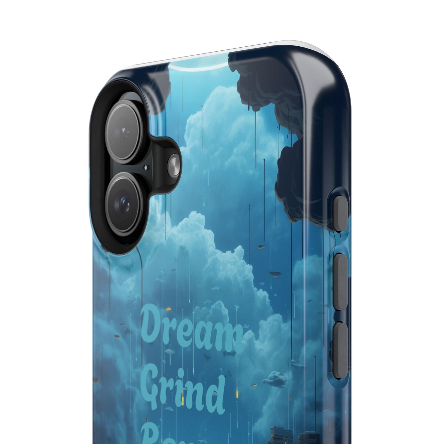 Impact-Resistant Case — "Dream Grind Repeat" Cityscape Phone Cover