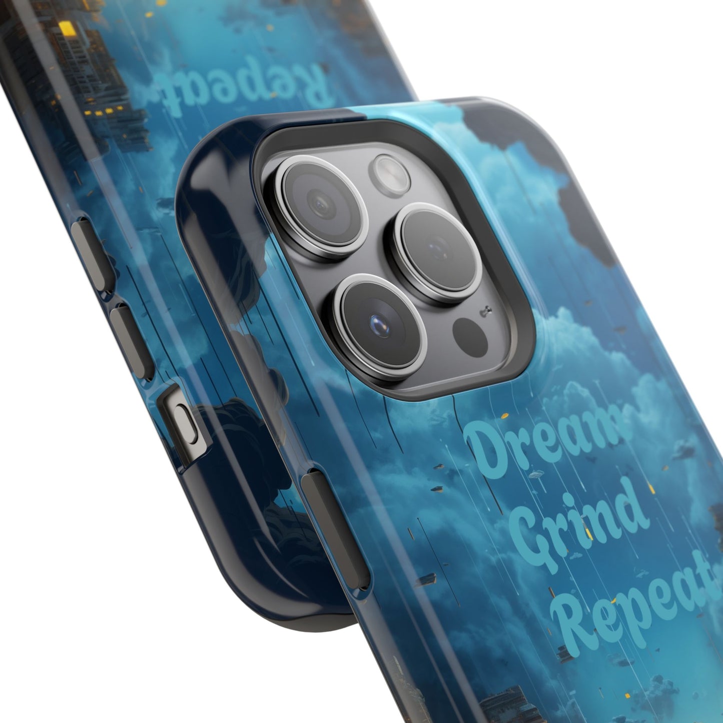 Impact-Resistant Case — "Dream Grind Repeat" Cityscape Phone Cover