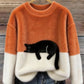 Womens Christmas Pullover Fleece Long-Sleeve Sweater