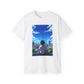 Anime Cityscape Tee — Boy Gazing at Blue Sky Graphic T-Shirt