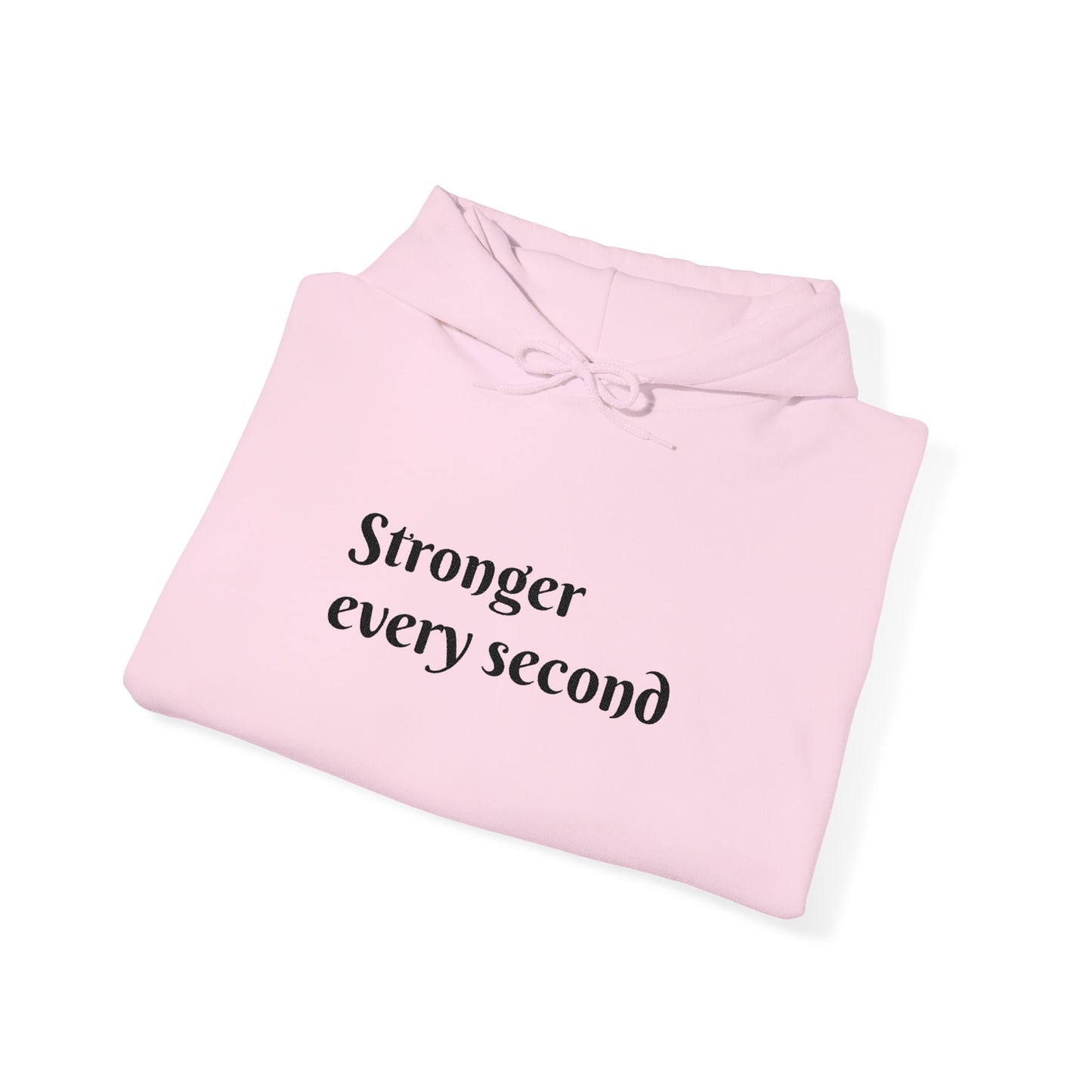 Stronger Every Second Hoodie — Inspirational Minimalist White Pullover