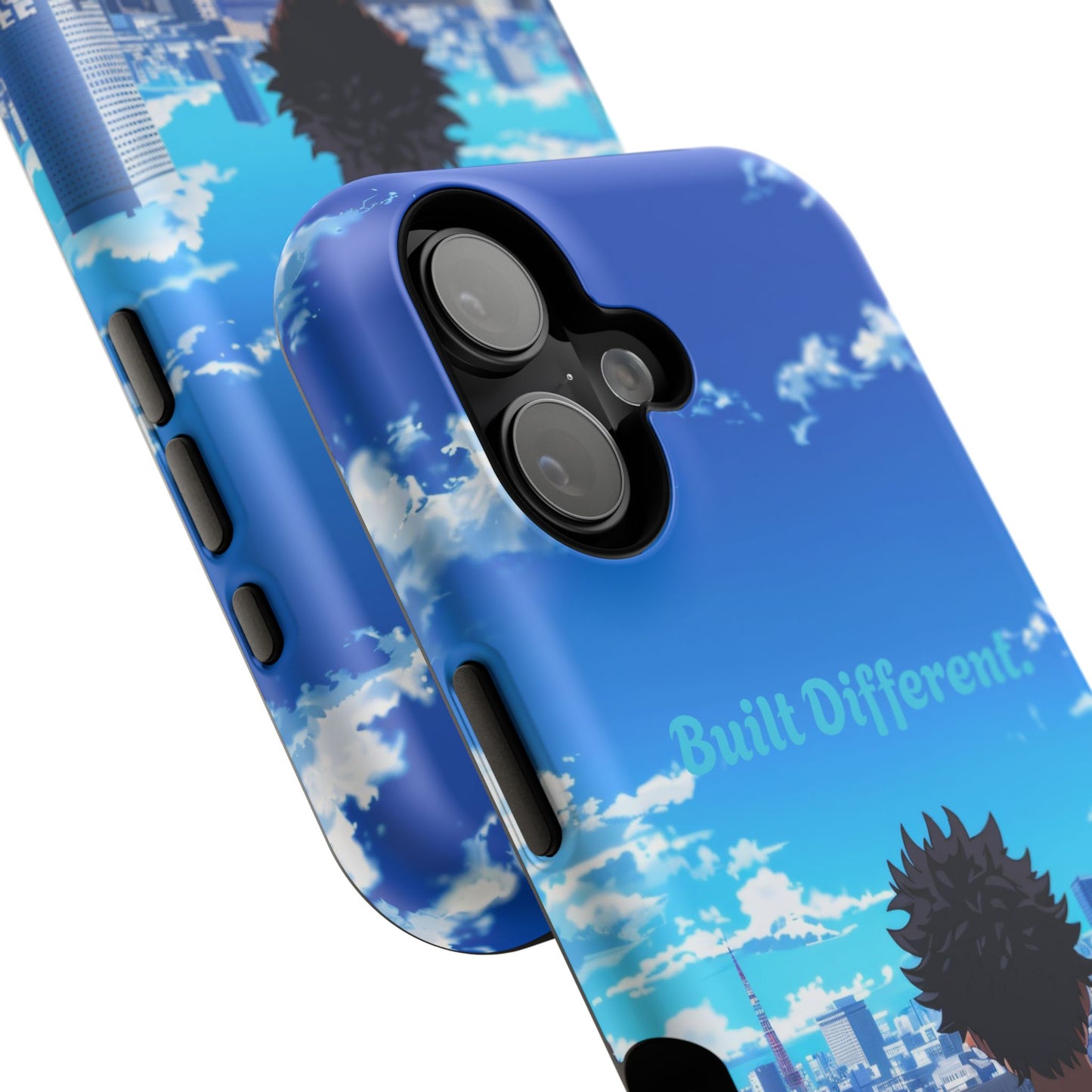 Phone Case — "Built Different" Anime Cityscape Impact-Resistant Case