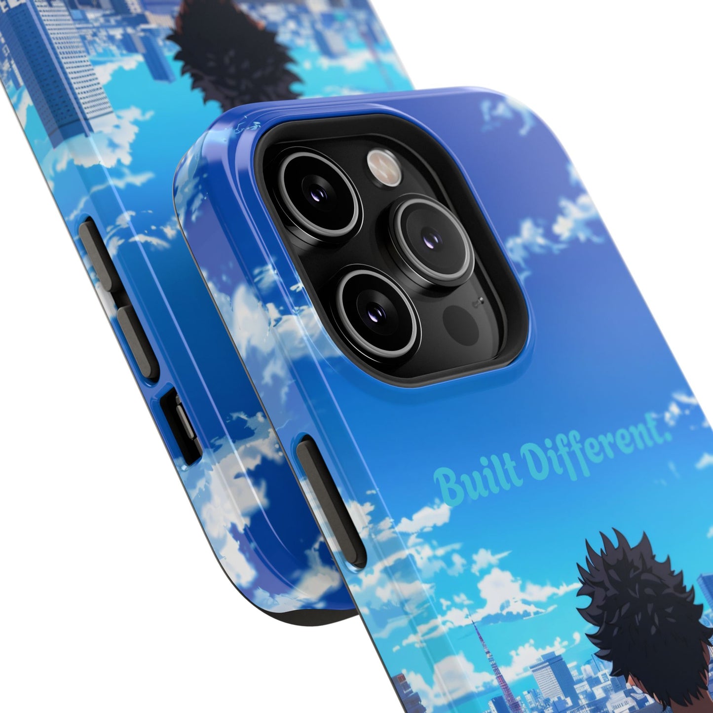 Phone Case — "Built Different" Anime Cityscape Impact-Resistant Case