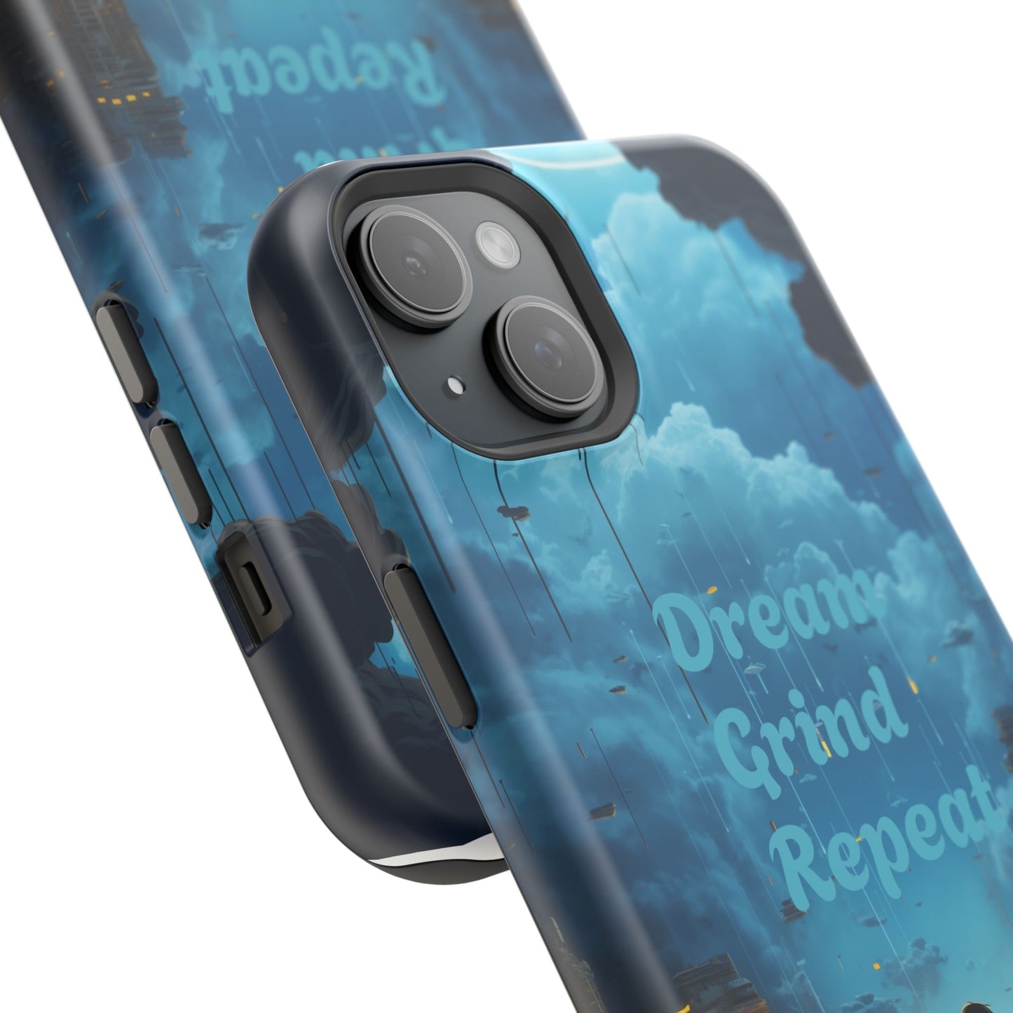Impact-Resistant Case — "Dream Grind Repeat" Cityscape Phone Cover