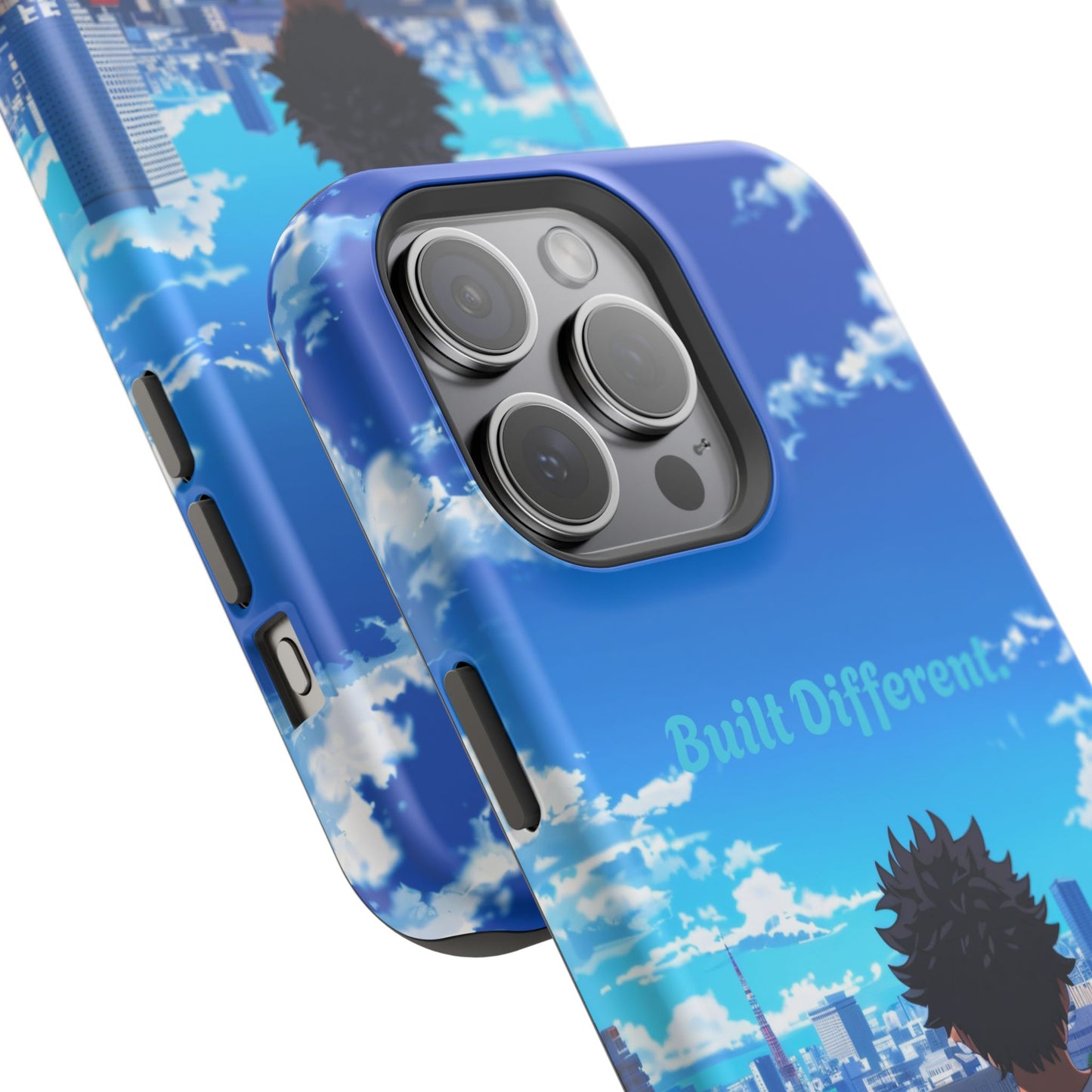 Phone Case — "Built Different" Anime Cityscape Impact-Resistant Case
