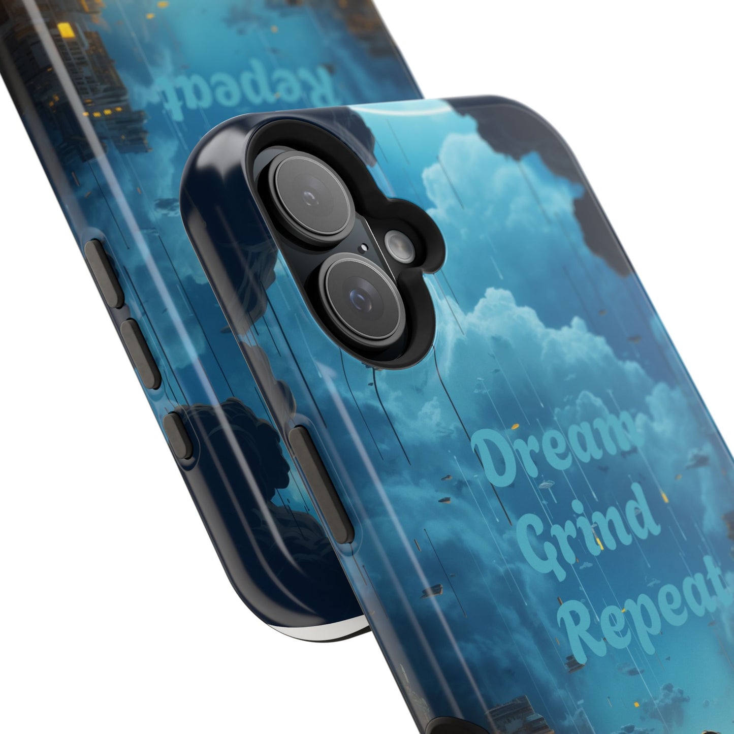 Impact-Resistant Case — "Dream Grind Repeat" Cityscape Phone Cover