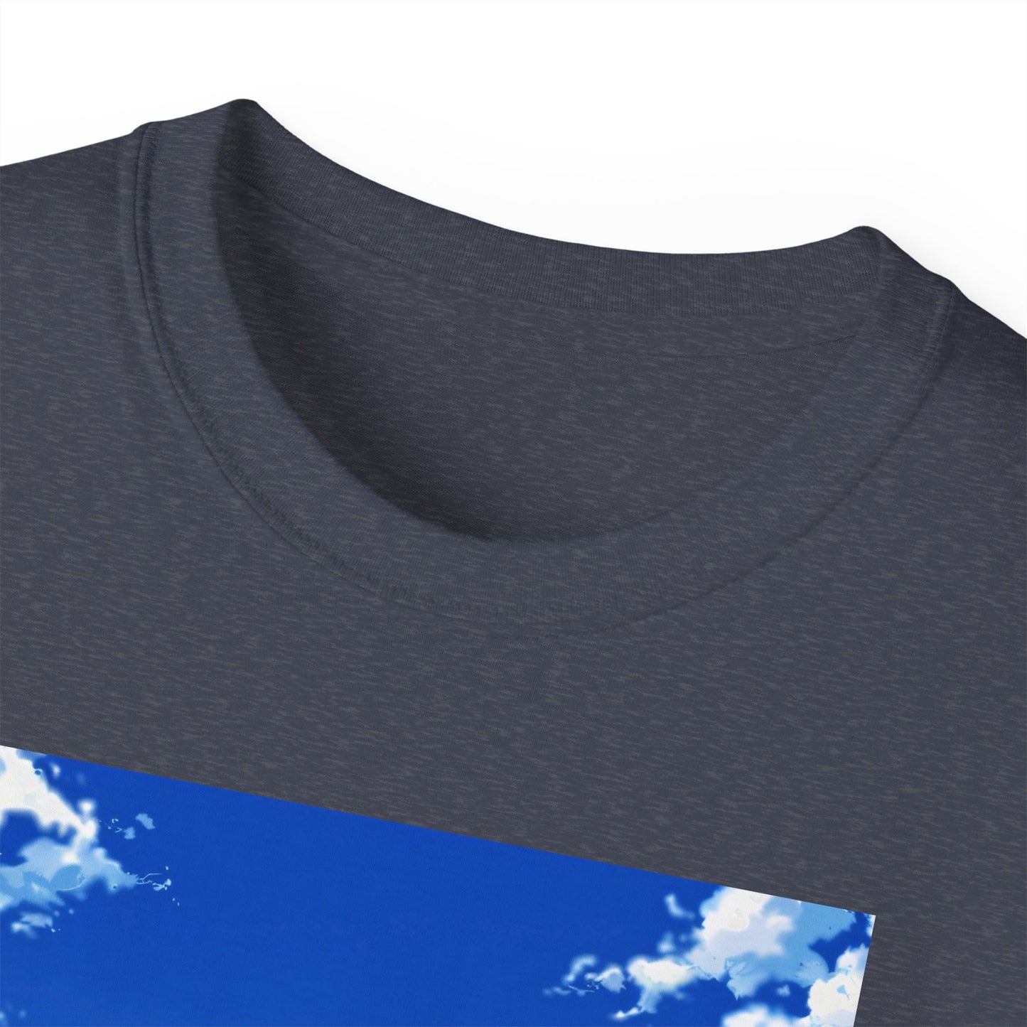 Anime Cityscape Tee — Boy Gazing at Blue Sky Graphic T-Shirt