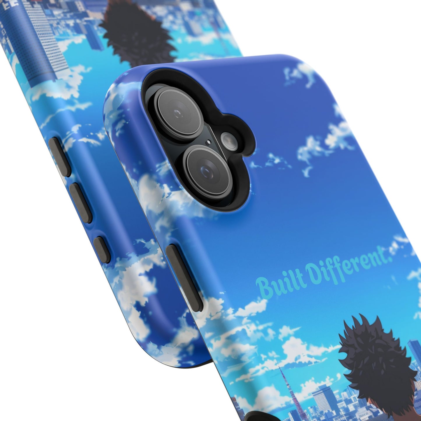Phone Case — "Built Different" Anime Cityscape Impact-Resistant Case
