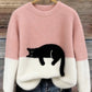 Womens Christmas Pullover Fleece Long-Sleeve Sweater