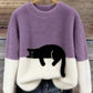 Womens Christmas Pullover Fleece Long-Sleeve Sweater