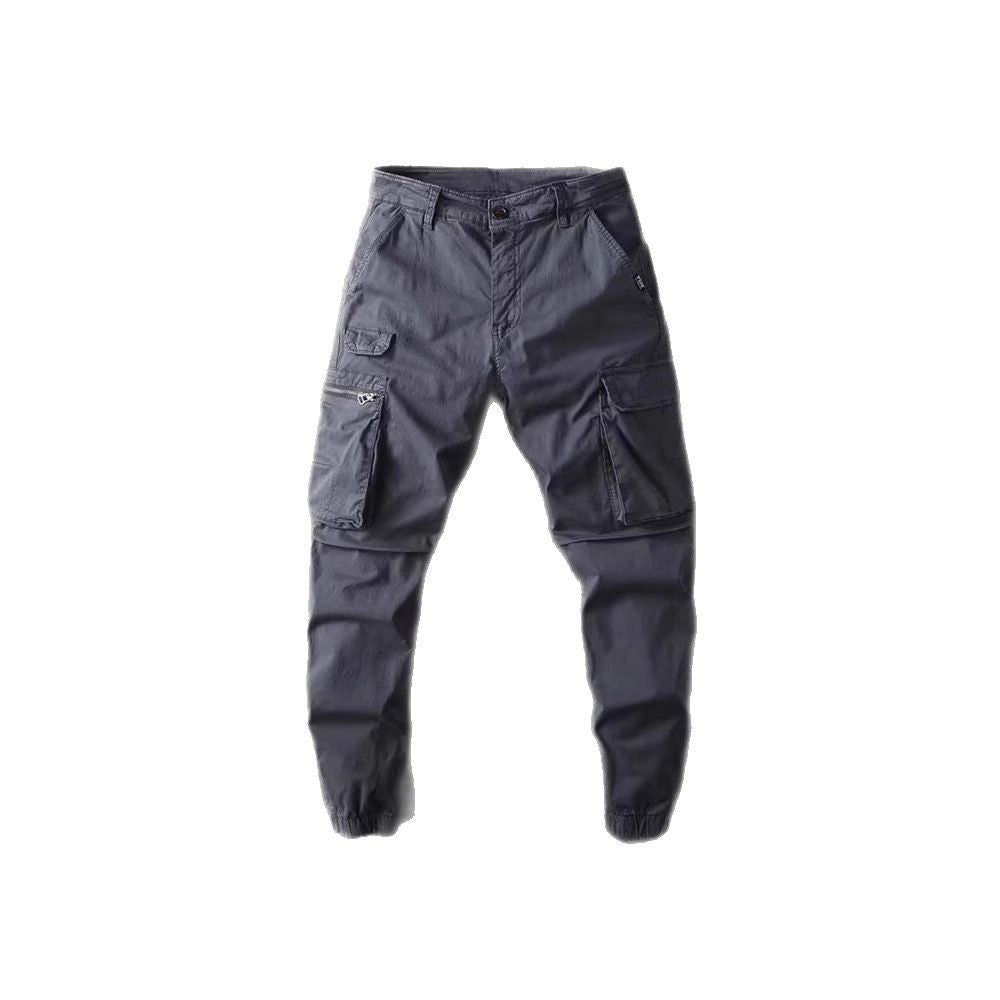 Retro-style Workwear Casual Wide-leg Jogger Pants