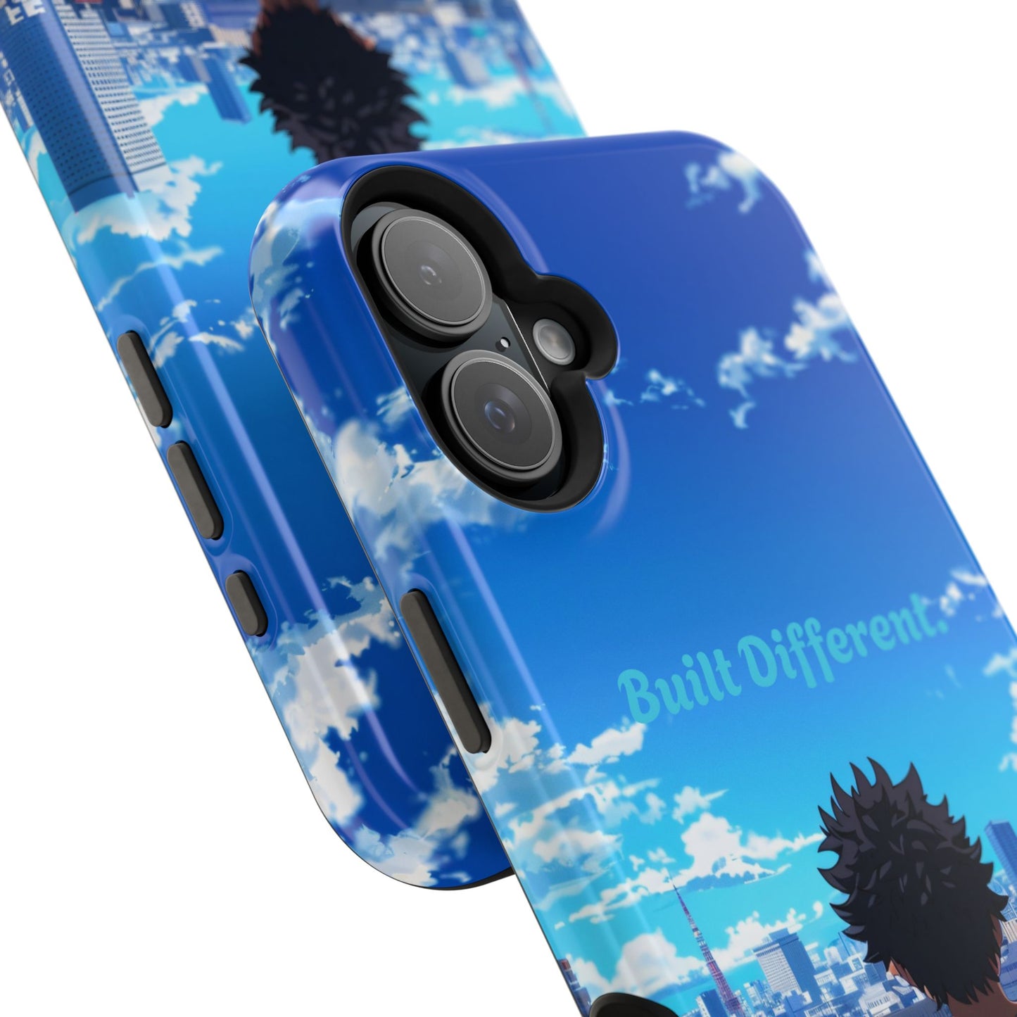 Phone Case — "Built Different" Anime Cityscape Impact-Resistant Case