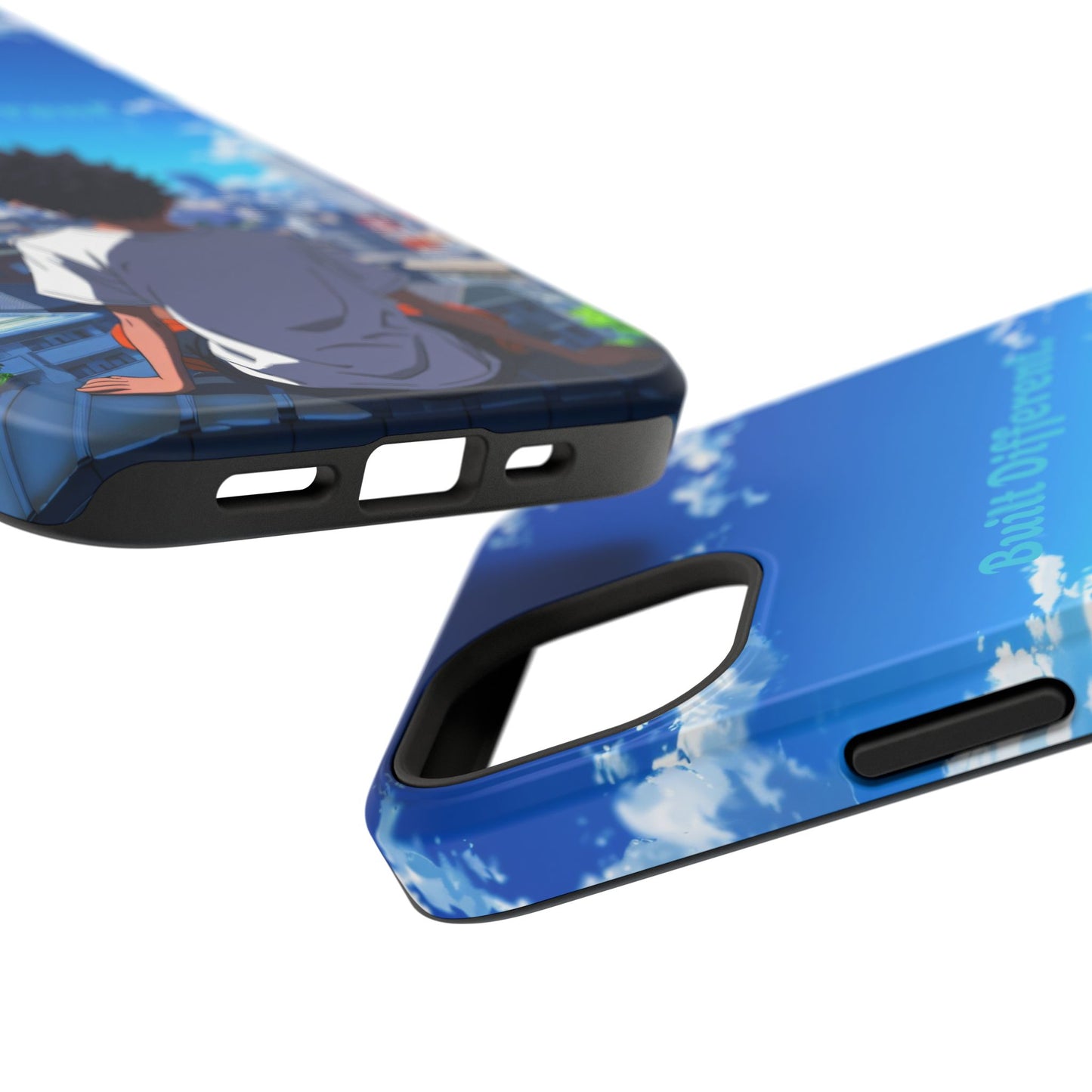 Phone Case — "Built Different" Anime Cityscape Impact-Resistant Case