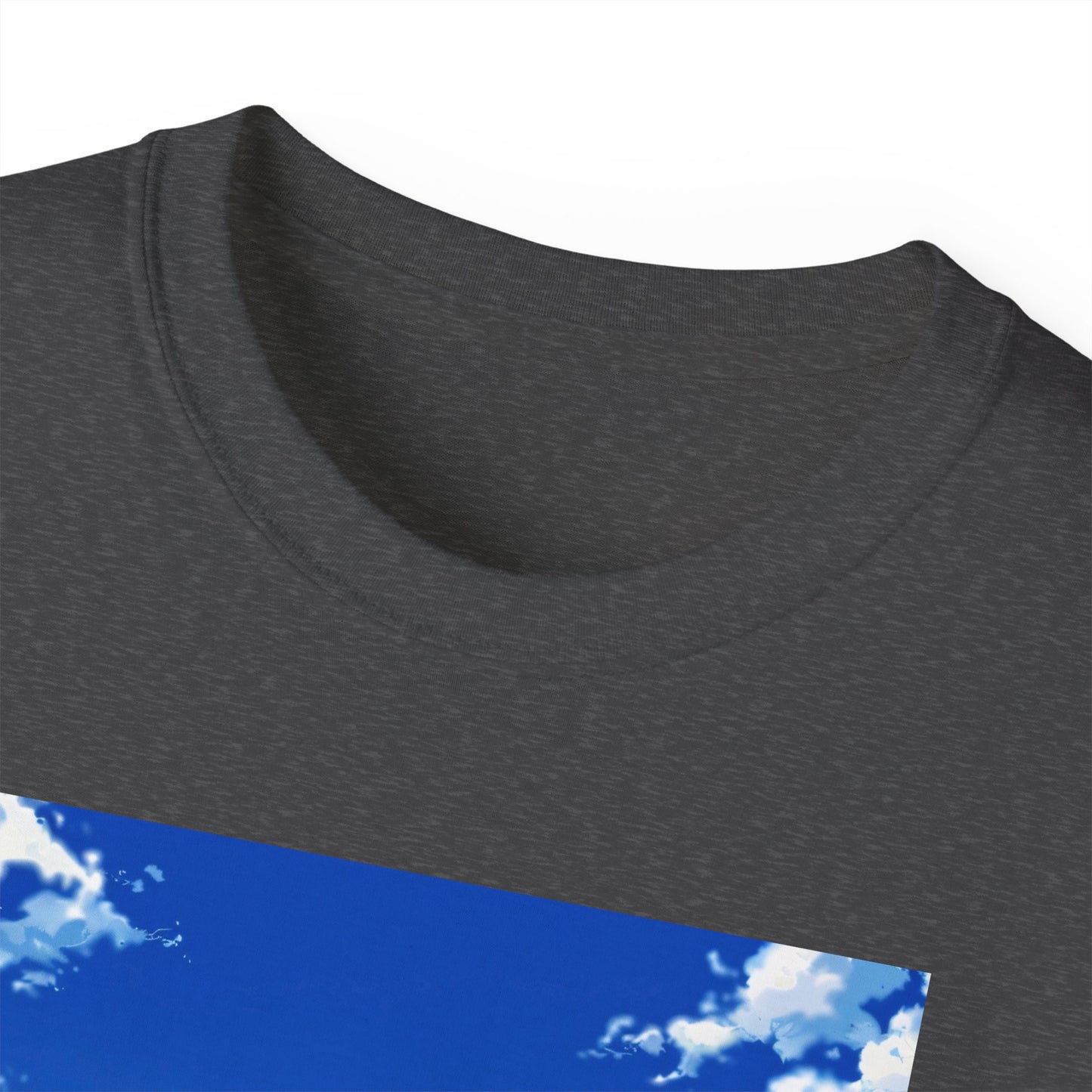 Anime Cityscape Tee — Boy Gazing at Blue Sky Graphic T-Shirt