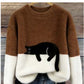 Womens Christmas Pullover Fleece Long-Sleeve Sweater