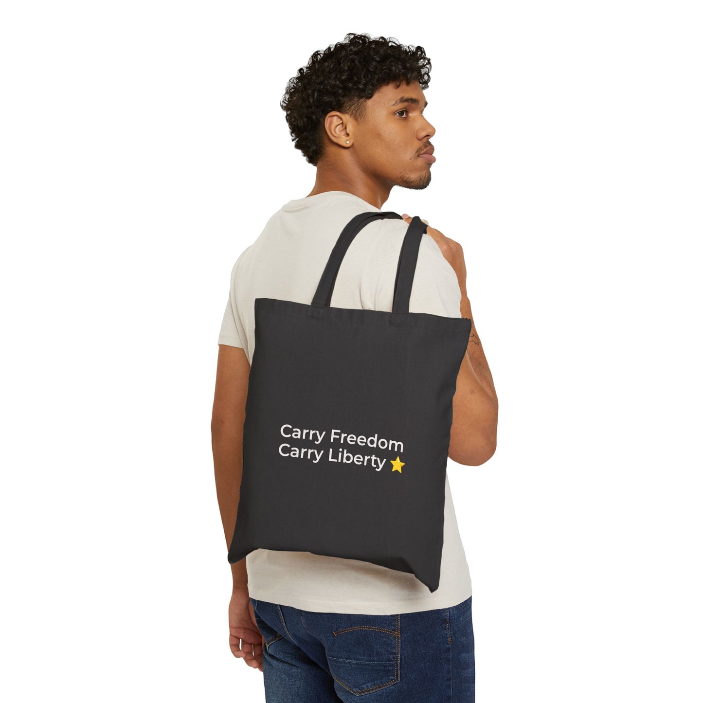 New York Skyline Cotton Tote — 'Carry Freedom, Carry Liberty' Canvas Bag