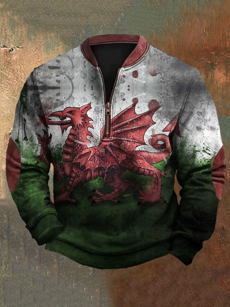 Mens 3D Digital Print Fashion Zip Up Hoodie For Spring And Autumn