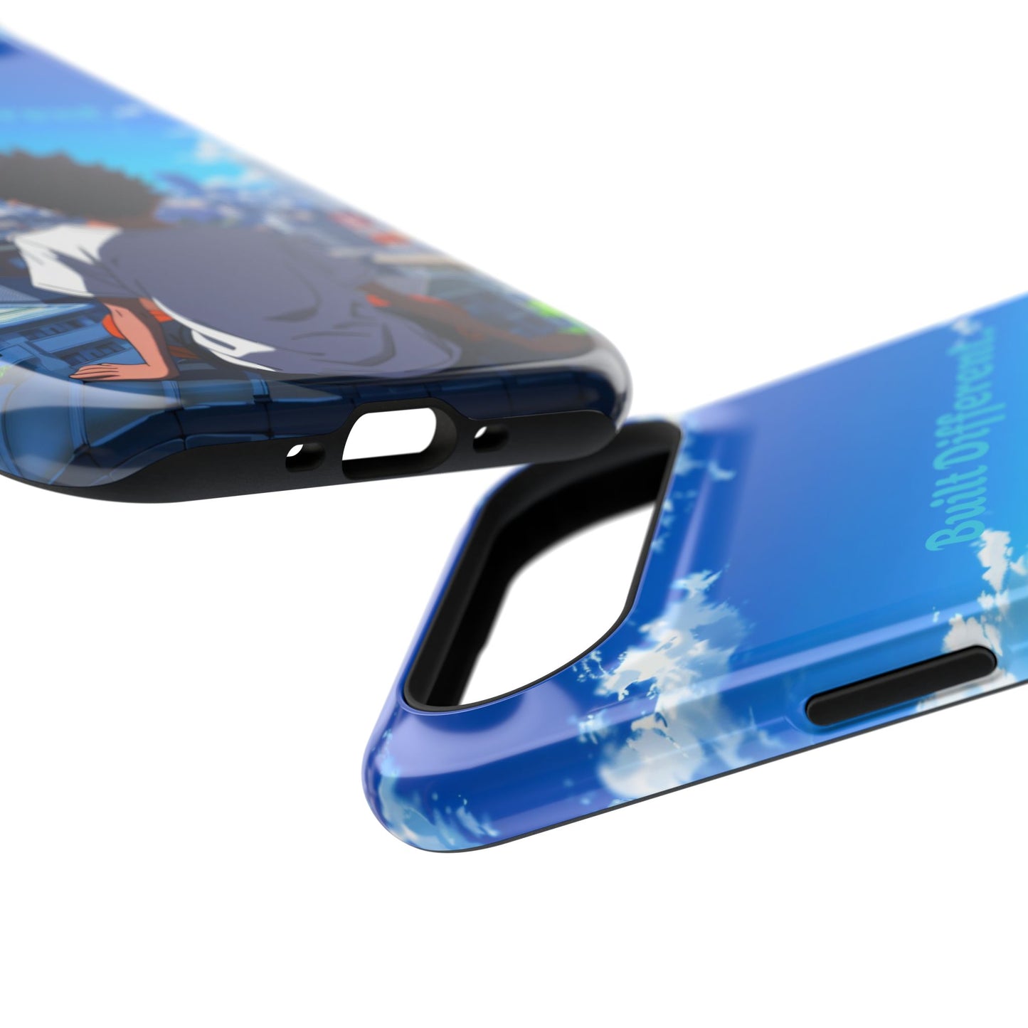 Phone Case — "Built Different" Anime Cityscape Impact-Resistant Case