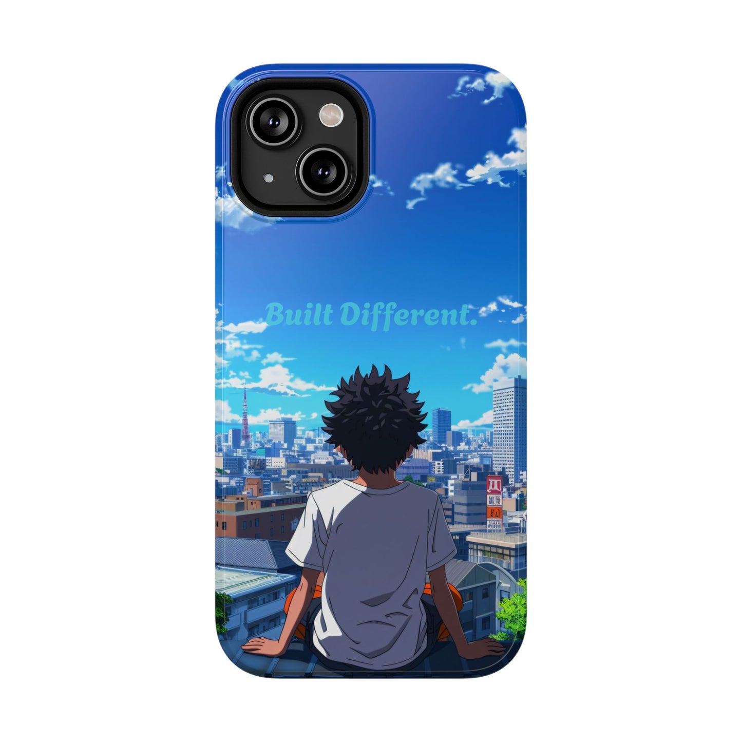 Phone Case — "Built Different" Anime Cityscape Impact-Resistant Case