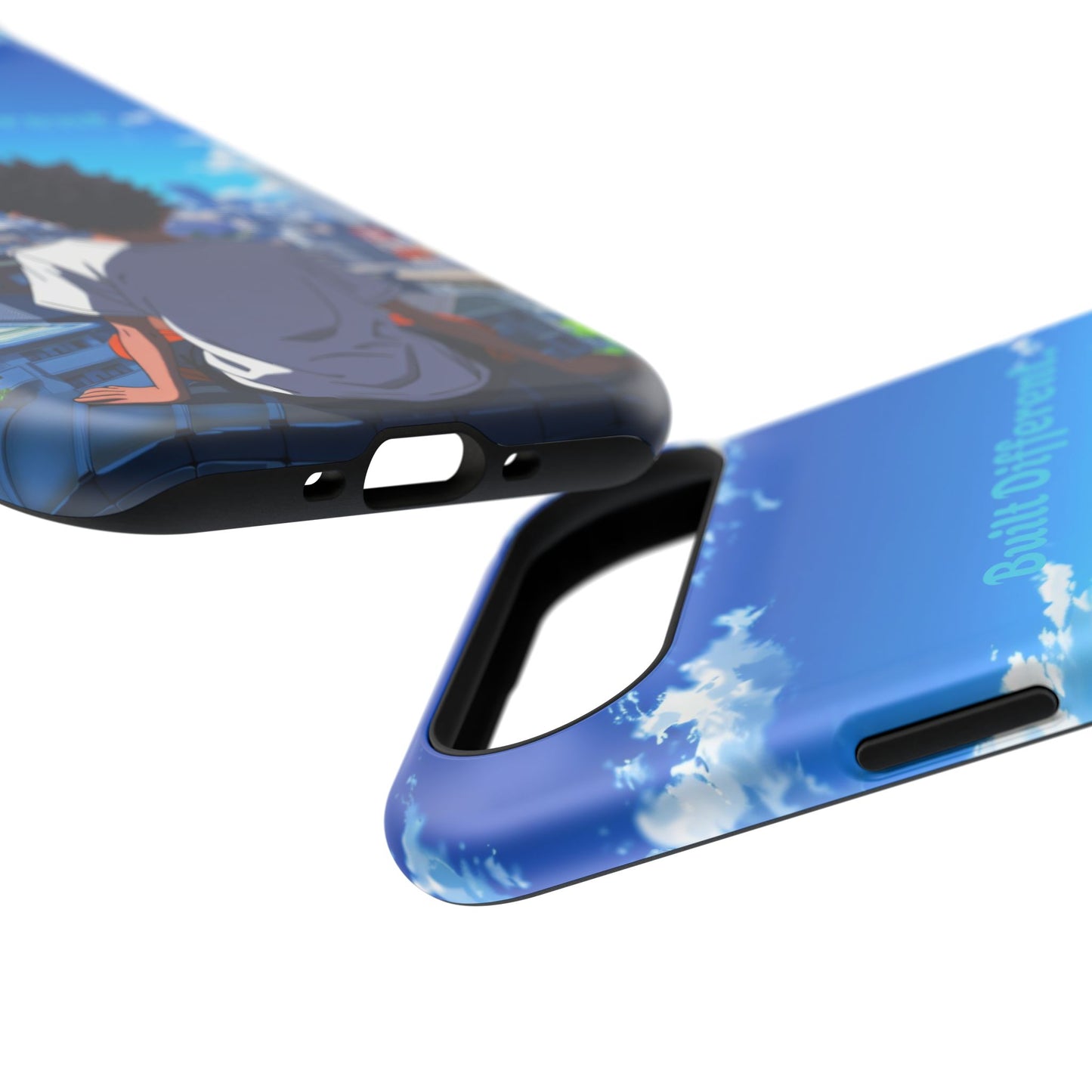 Phone Case — "Built Different" Anime Cityscape Impact-Resistant Case