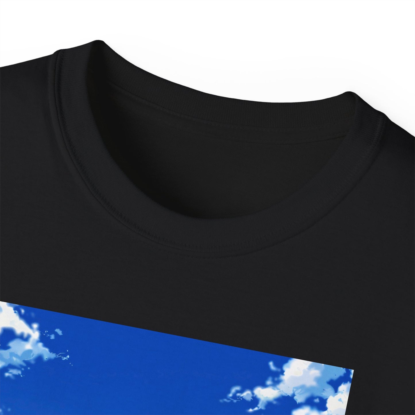 Anime Cityscape Tee — Boy Gazing at Blue Sky Graphic T-Shirt