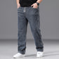 Loose-fit Straight-leg Plus-size Mens Baggy Pants With Elastic Waist