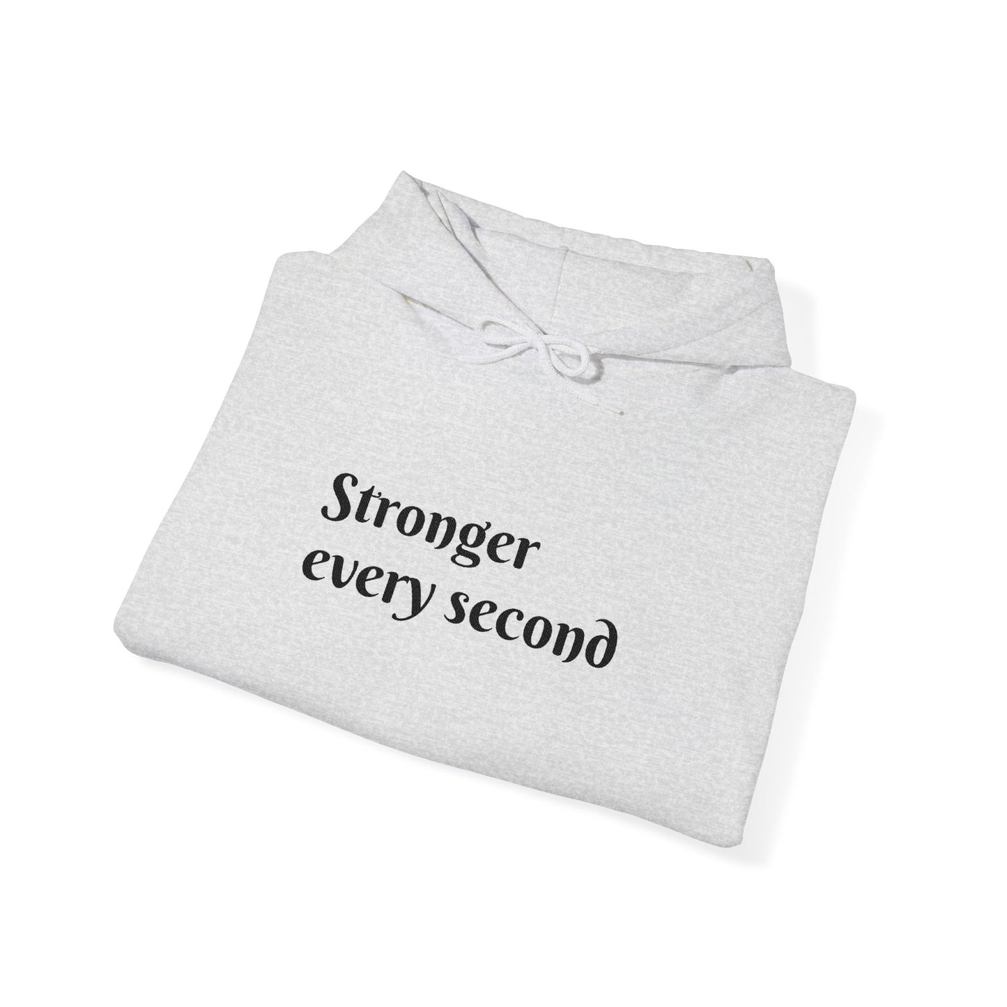 Stronger Every Second Hoodie — Inspirational Minimalist White Pullover