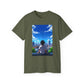 Anime Cityscape Tee — Boy Gazing at Blue Sky Graphic T-Shirt